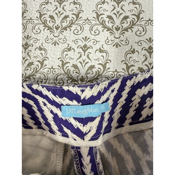Women's J. McLaughlin Dawson Shorts Purple/White Diamond Print 3% Spandex Size 4 - Picture 2 of 9